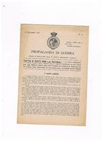 Propaganda di Guerra (estratto del Bollettino della R. Società Geografica Italiana) n° 33 del 25 dicembre 1918
