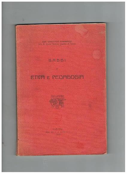 Saggi di etica e padagogia - Vincenzo Gargano - copertina