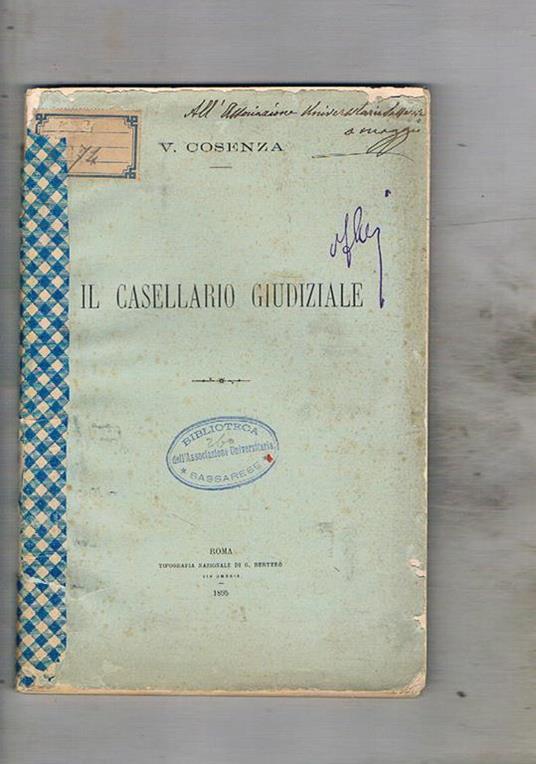 Il casellario giudiziale - Vincenzo Cosenza - copertina