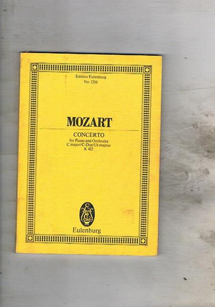 Concerto for piano and Orchestra C maior/C-Dur/Ut maieur K 415 Herausgegeben von Hans Redlich - Wolfgang Amadeus Mozart - copertina