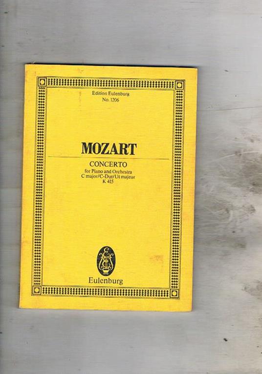 Concerto for piano and Orchestra C maior/C-Dur/Ut maieur K 415 Herausgegeben von Hans Redlich - Wolfgang Amadeus Mozart - copertina