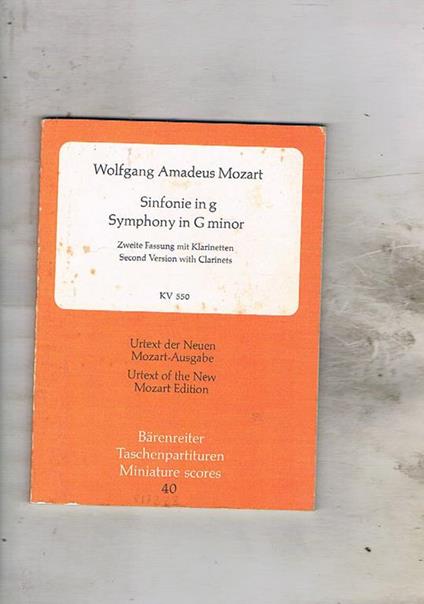 Sinfonie in g Symphony in G minor. KV 550 - Wolfgang Amadeus Mozart - copertina