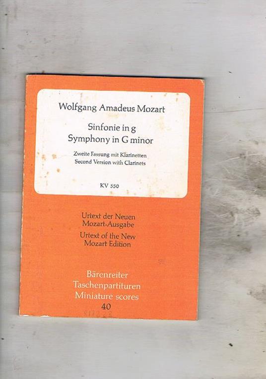 Sinfonie in g Symphony in G minor. KV 550 - Wolfgang Amadeus Mozart - copertina