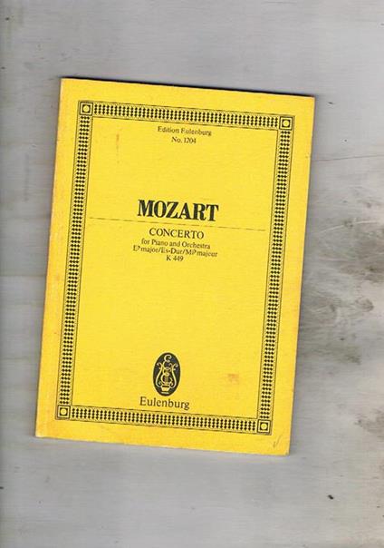 Concerto for piano and Orchestra Eb major/Es-Dur/Mib majeur K499 - Wolfgang Amadeus Mozart - copertina
