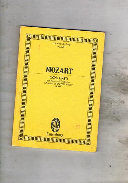 Concerto for piano and Orchestra Eb major/Es-Dur/Mib majeur K499 - Wolfgang Amadeus Mozart - copertina