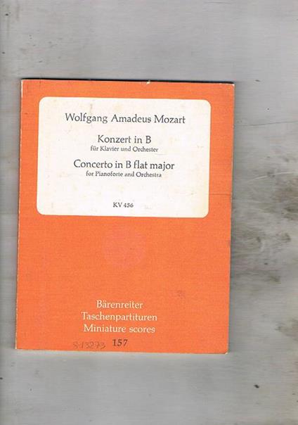 Konzert in B für Klavier und Orchester KV 456 Herausgegeben Von Eva und Paul Badura-Skoda - Wolfgang Amadeus Mozart - copertina