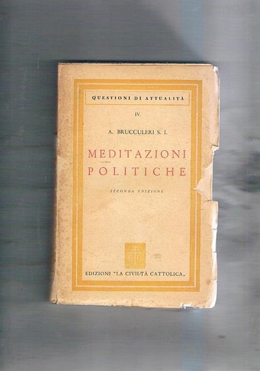 Meditazioni politiche - A. Brucculeri - copertina