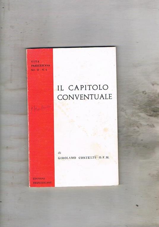Il capitolo conventuale - Girolamo Contenti - copertina
