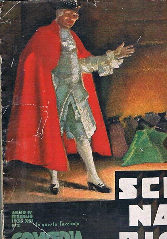 Scenario rivista mensile delle arti della scena n° 2 febb. 1935. Di Corrado alvaro grammatica del film Petrolini Ettore: i burattini di Italo Ferrari Pompei Pino scuole per attori a Vienna ecc - Silvio D'Amico,Nicola De Pirro - copertina