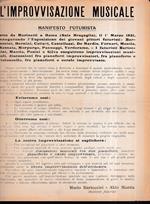 L 'improvvisazione musicale. Manifesto futurista