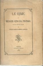 Le rime di messer Cino da Pistoja. Ridotte A Miglior Lezione Da E. Bindi E P. Fanfani