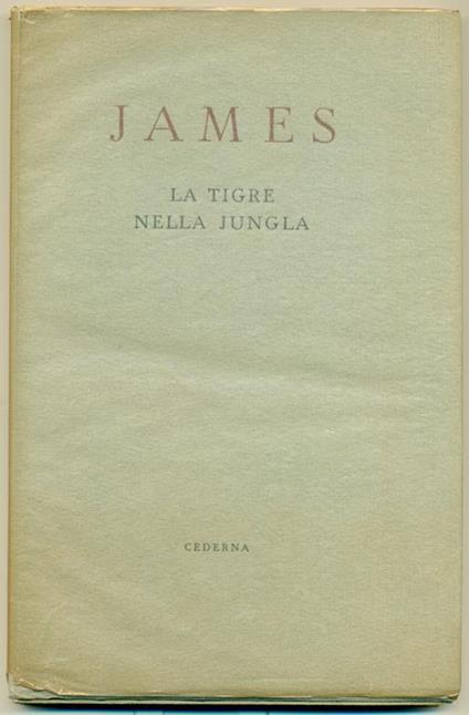 La tigre nella jungla - Henry James - copertina