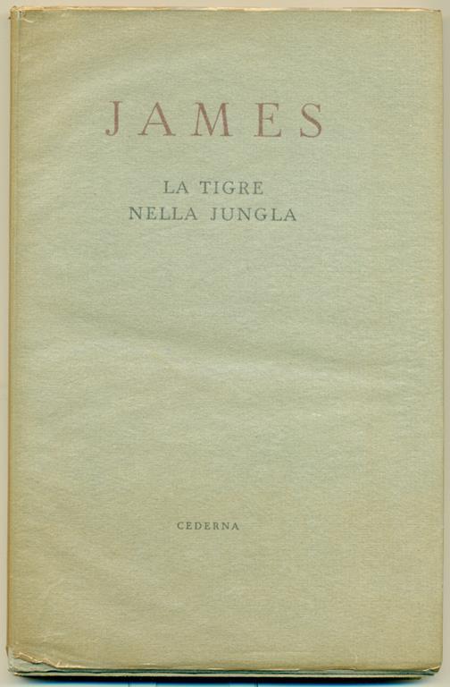 La tigre nella jungla - Henry James - copertina
