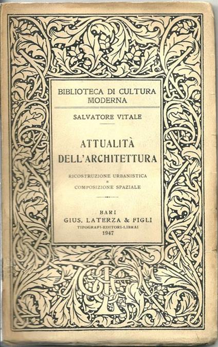 Attualità dell'architettura - Salvatore Vitale - copertina