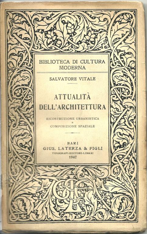 Attualità dell'architettura - Salvatore Vitale - copertina