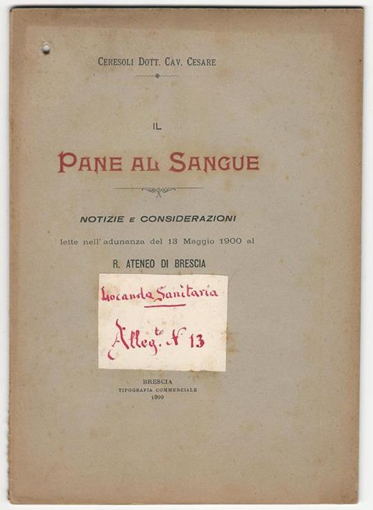 Il pane al sangue - Cesare Ceresoli - copertina