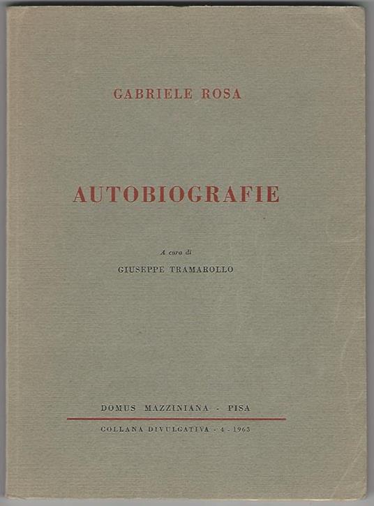 Autobiografie - Gabriele Rosa - copertina
