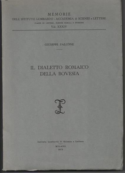 Il dialetto romaico della Bovesia - Giuseppe Falcone - copertina
