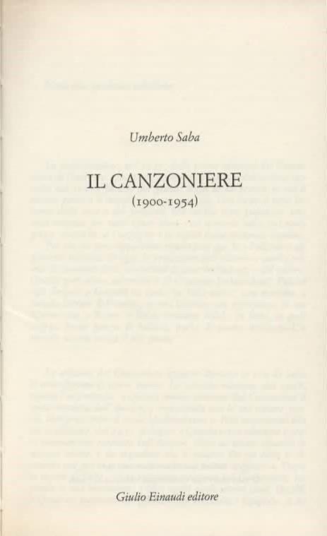 Il Canzoniere (1900-1954) - Umberto Saba - 3