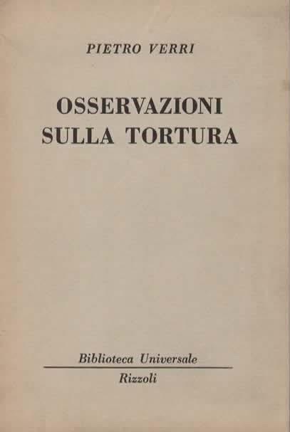 Osservazioni sulla tortura - Pietro Verri - copertina