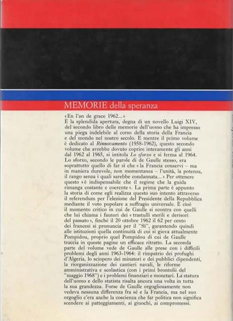 Memorie della speranza. Lo sforzo del 1962 -. - Charles de Gaulle - 2