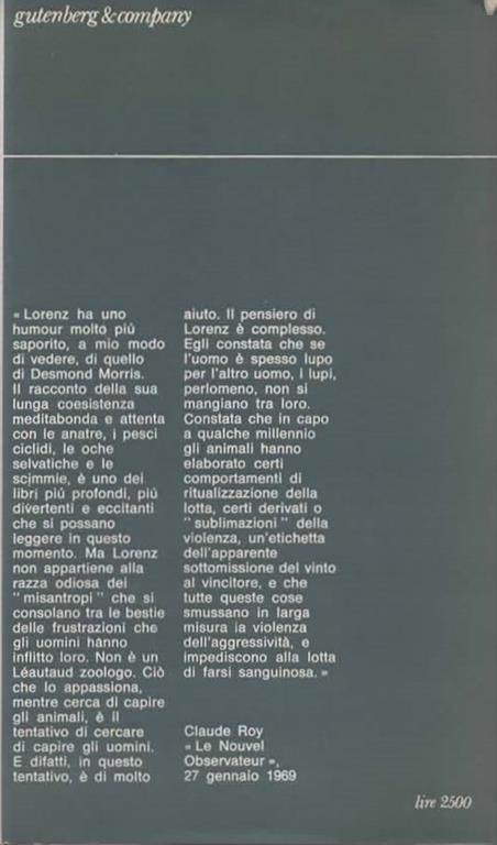 Il cosiddetto male. Per una storia naturale dell'aggressione. Introduzione di Giorgio Celli - Konrad Lorenz - 2