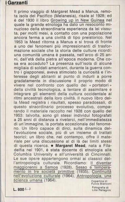 Crescita di una comunità primitiva. Trasformazioni culturali a Manus, 1928-1953 - Margaret Mead - 2
