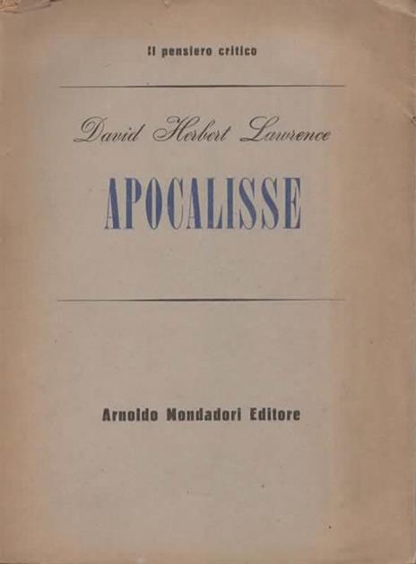 Apocalisse - David Herbert Lawrence - copertina