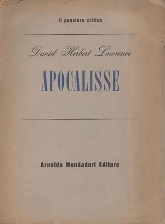 Apocalisse - David Herbert Lawrence - copertina