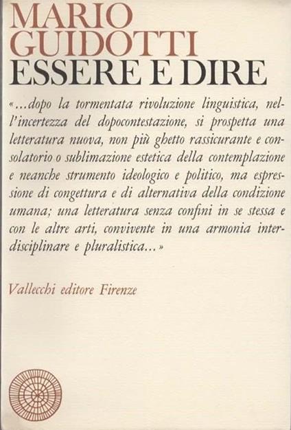 Essere e dire - Mario Guidotti - copertina
