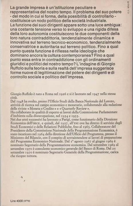 La grande impresa nella società moderna - Giorgio Ruffolo - 2