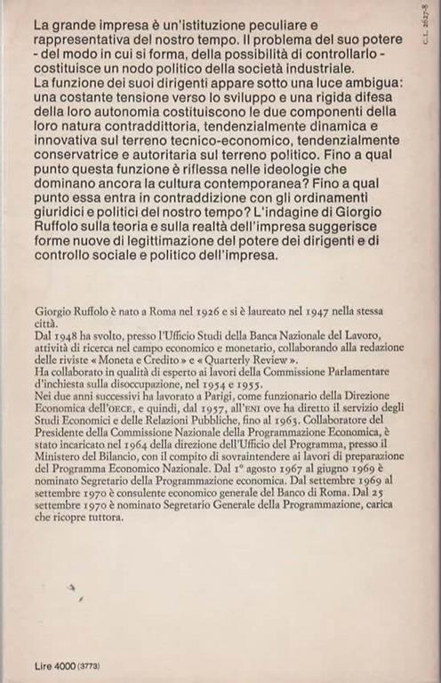 La grande impresa nella società moderna - Giorgio Ruffolo - 2