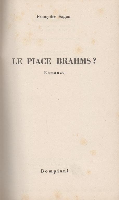 Le piace Brahms? Romanzo - Françoise Sagan - 2