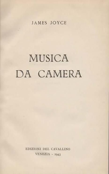 Musica da camera - James Joyce - 3