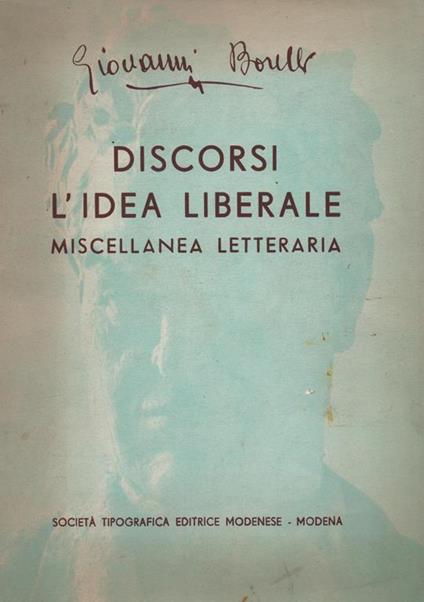 Discorsi L'Idea Liberale Miscellanea Letteraria - Giovanni Borelli - copertina