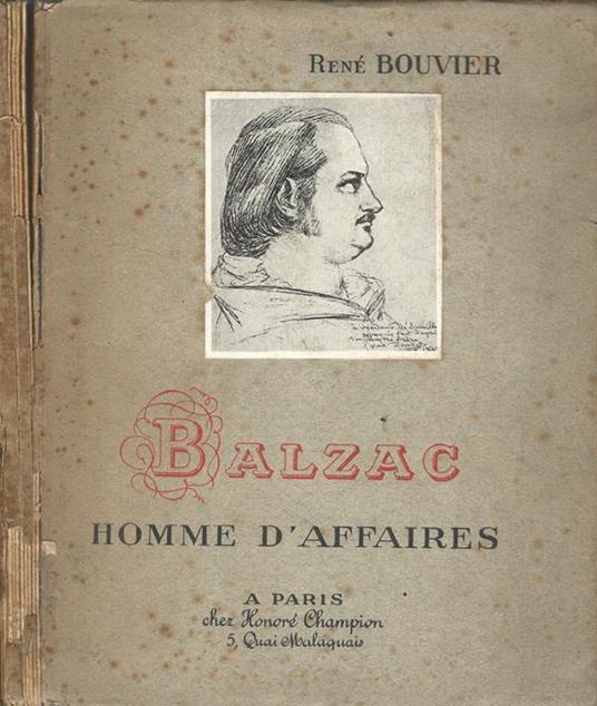 Balzac. Homme d'affaires - René Bouvier - copertina