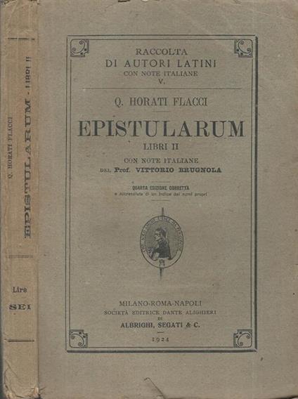 Epistularum Libri II - Q. Flacco Orazio - copertina