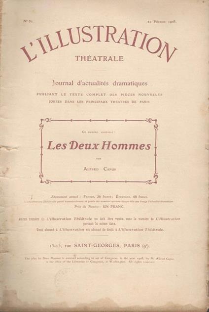 L' illustration théatrale. Journal d'actualitès dramatiques - René Baschet - copertina
