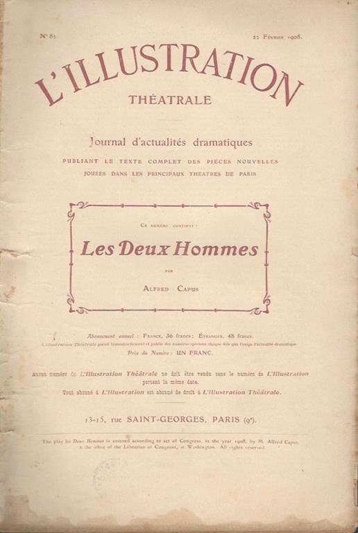 L' illustration théatrale. Journal d'actualitès dramatiques - René Baschet - copertina
