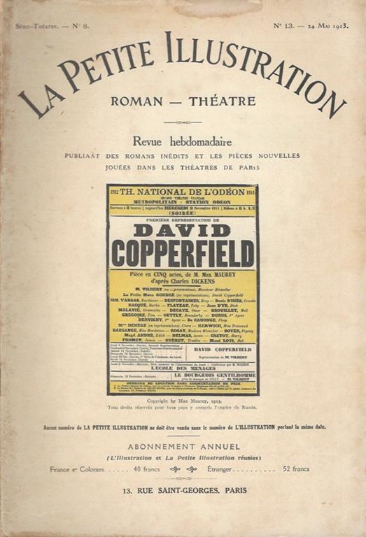 La petite illustration roman - théatrale. Revue hebdomadaire - René Baschet - copertina