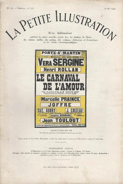 La petite illustration. Revue hebdomadaire - René Baschet - copertina