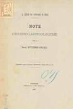 Note oto-rino-laringologiche