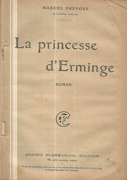 La princesse d'Erminge - Marcel Prévost - copertina