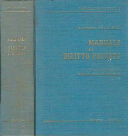 Manuale di Diritto Privato - Andrea Torrenre - copertina