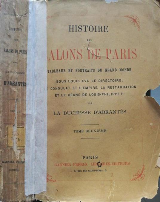 Histoire des Salons de Paris. Tableaux et portraits du grand monde - copertina