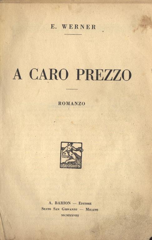 A caro prezzo - E. Werner - copertina