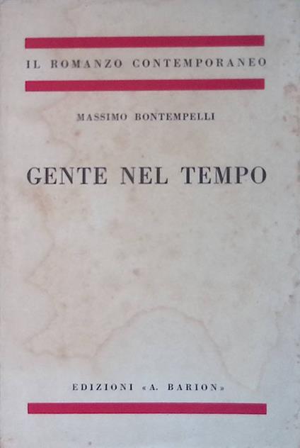 Gente nel tempo - Massimo Bontempelli - copertina