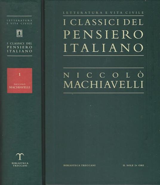 Opere. I classici del pensiero italiano - Niccolò Machiavelli - copertina