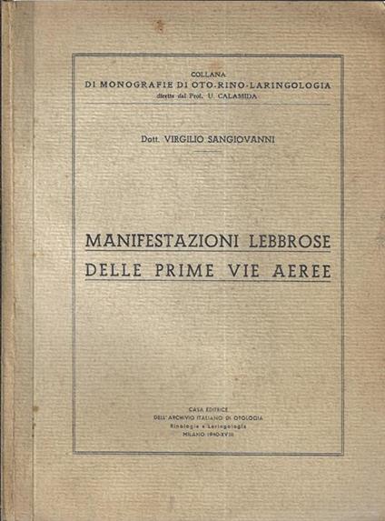 Manifestazioni lebbrose della prime vie aeree - copertina