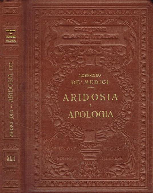 Aridosia-apologia. Rime e lettere - Lorenzino De Medici - copertina